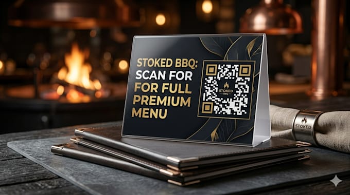 design your premium mobile restaurant menu, bbq menu, and custom branded qr code