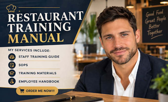 create a restaurant employee training manual staff training guide and materials