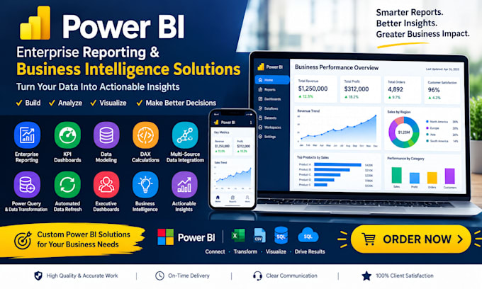 create enterprise power bi reporting and business intelligence solutions