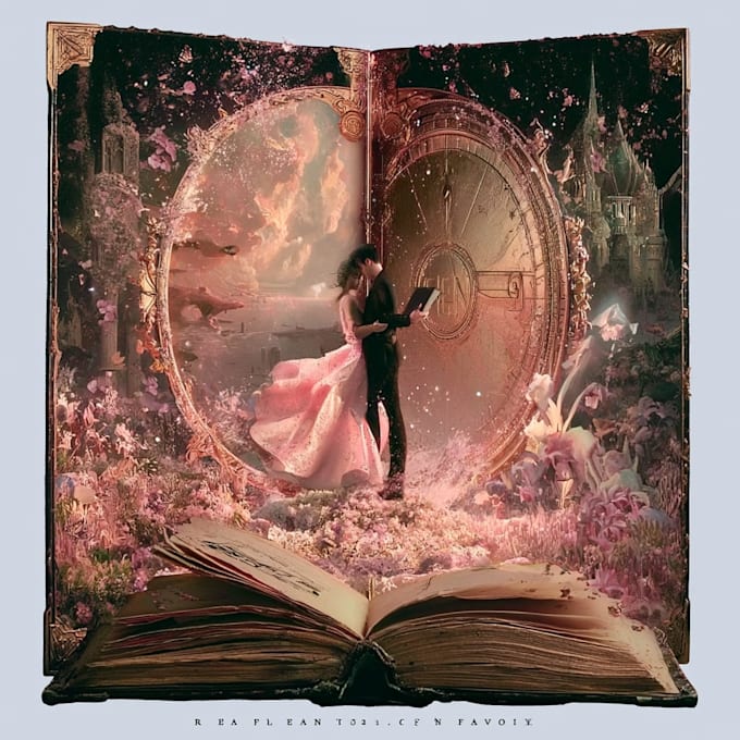 design premium romantic book cover art