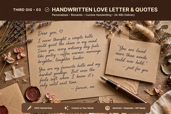 write aesthetic handwritten letters, quotes and notes in neat handwriting