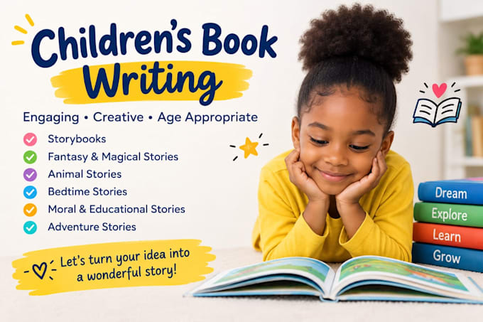 write creative childrens books, bedtime stories and kid stories