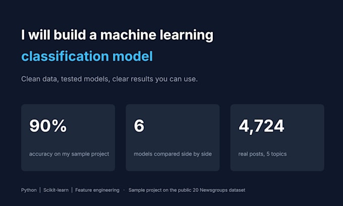 build a machine learning classification models
