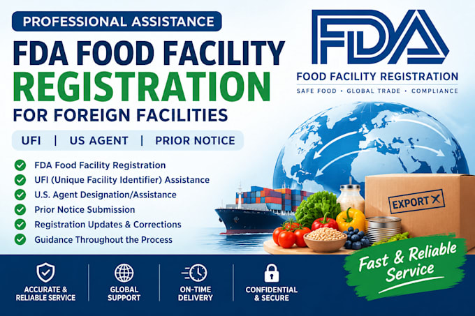 fda food facility registration for foreign facilities, ufi, US agent