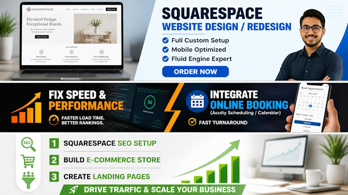 build squarespace website design update speed up squarespace seo expert redesign