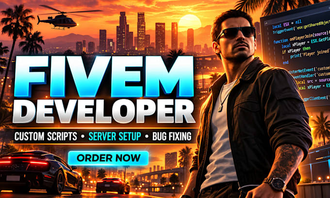 fivem script developer, custom scripting, qbcore, esx, fivem server developer