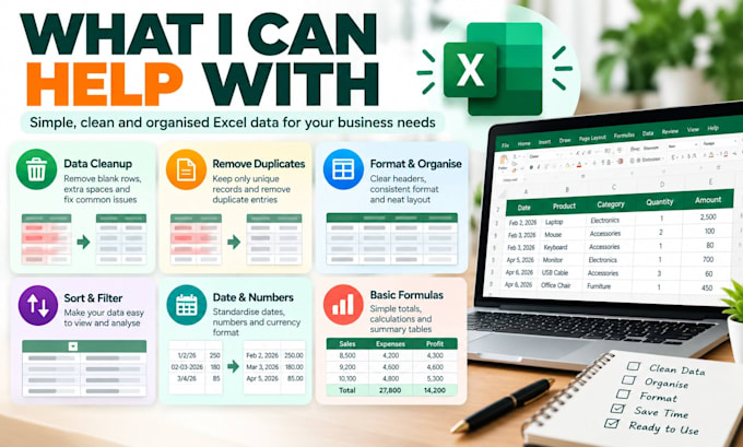 clean, format and organise your excel spreadsheet