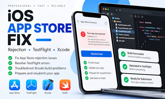fix ios app store rejection testflight and xcode issues