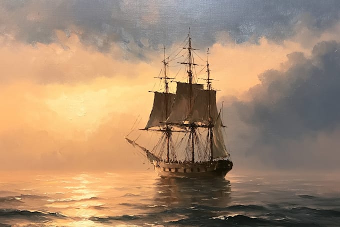 create ship oil painting for you