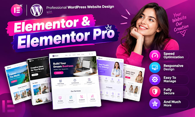 design wordpress website with elementor and elementor pro