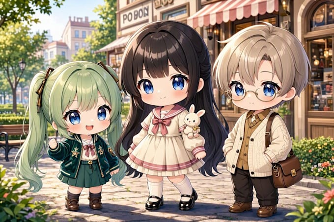 do cute custom chibi avatar and chibi character illustration