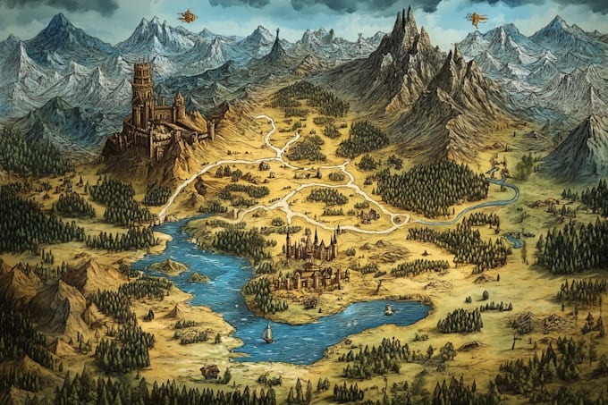 illustration fantasy map illustration