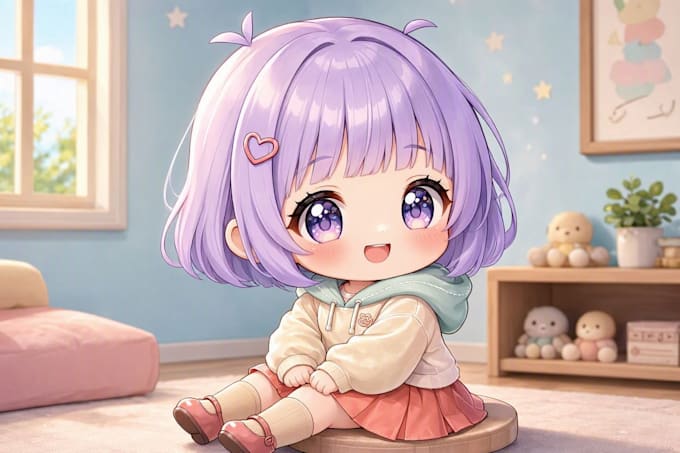 draw cute anime chibi character illustration
