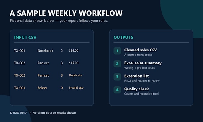 automate your weekly sales reports from CSV files