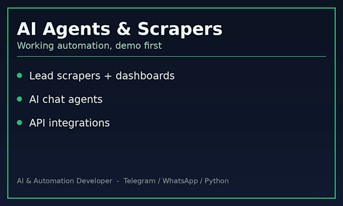 build an ai chatbot for telegram or whatsapp for your business