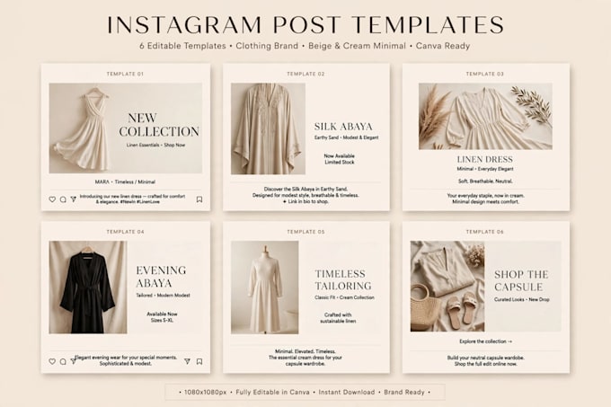 design instagram posts for clothing boutique or brand