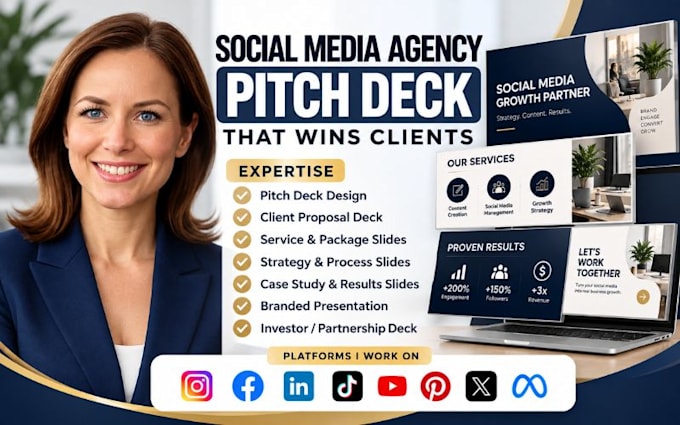create social media agency pitch deck client proposal deck business presentation