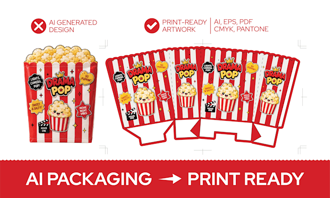 convert ai packaging, ai generated packaging design into vector print ready file