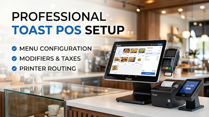 configure toast pos menu and system settings