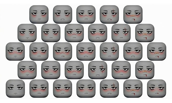 create custom roblox ugc faces anime dynamic heads and aesthetic expressions