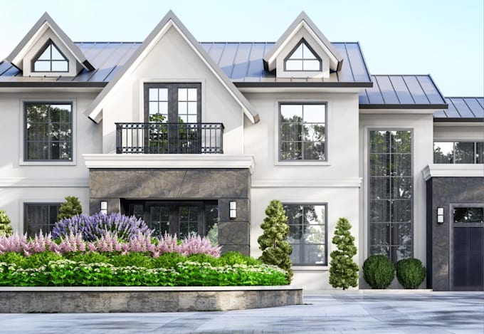create 3d model and exterior house rendering