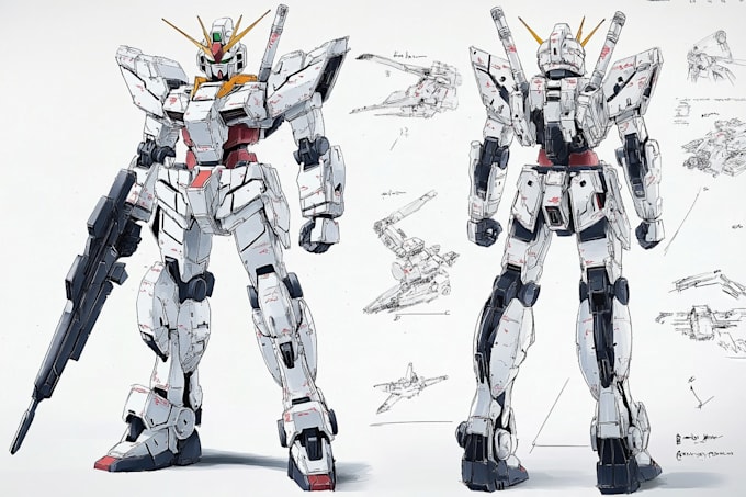 make gundam character illustration