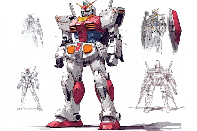 make gundam character illustration