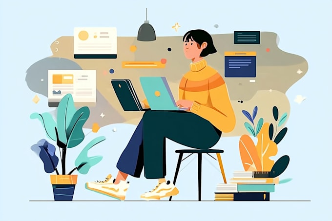create stylish flat vector illustrations