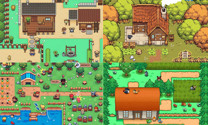 create pixel art tileset game assets character sprites animation sprite sheets