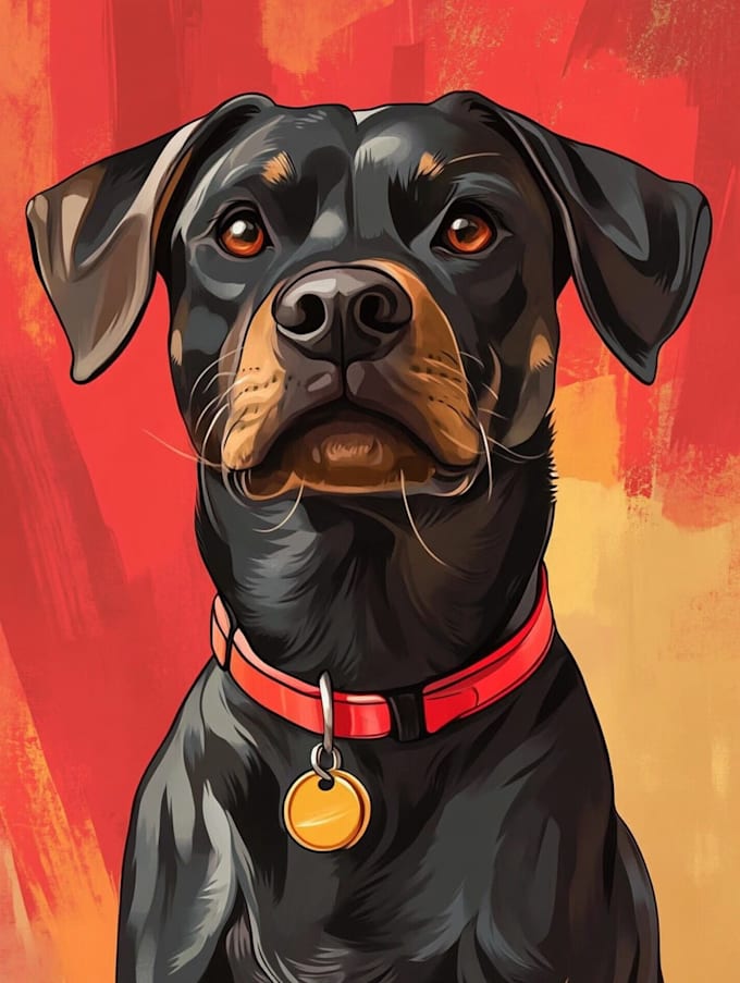 create pet portrait illustration
