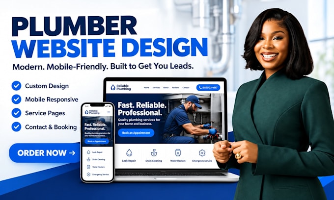 build squarespace plumber website, redesign squarespace plumber website design