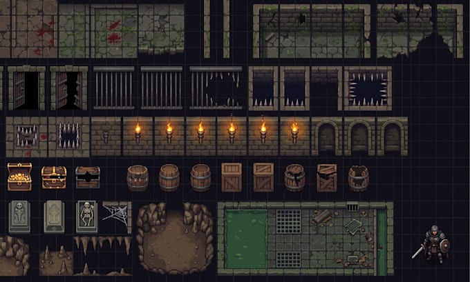 do pixel art tileset sprite sheet game assets pixel animation tilemap
