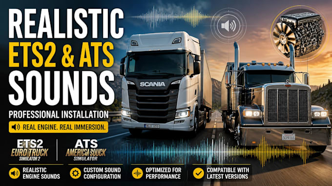 install realistic sound mods for ets2 and ats trucks
