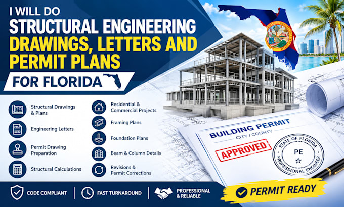 do structural engineering drawings, letters and permit plans for florida