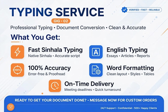 do fast and accurate sinhala and english typing and data entry