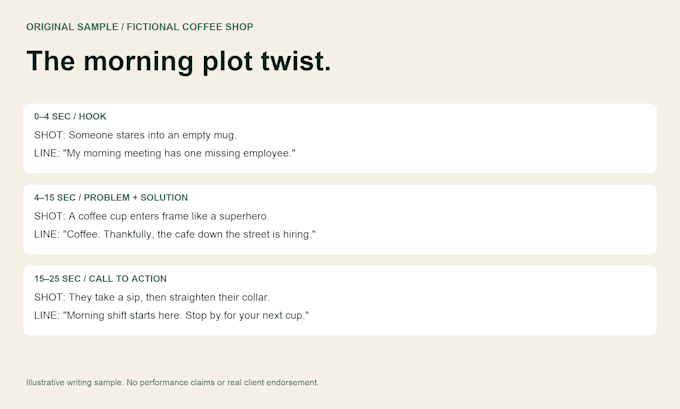 write short video ad scripts with hooks and calls to action