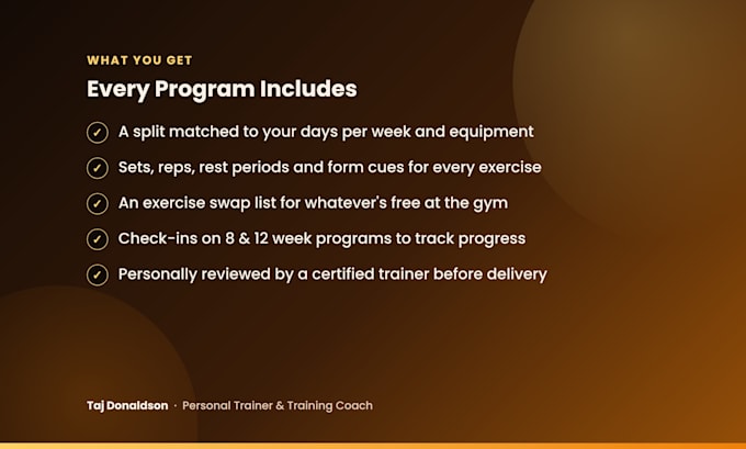 create a personalized workout and training program for your goal