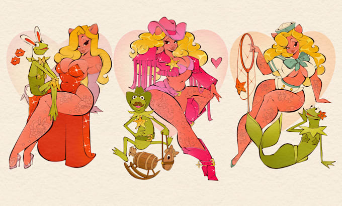 draw oc, fan art, real person sfw nsfw pinup art