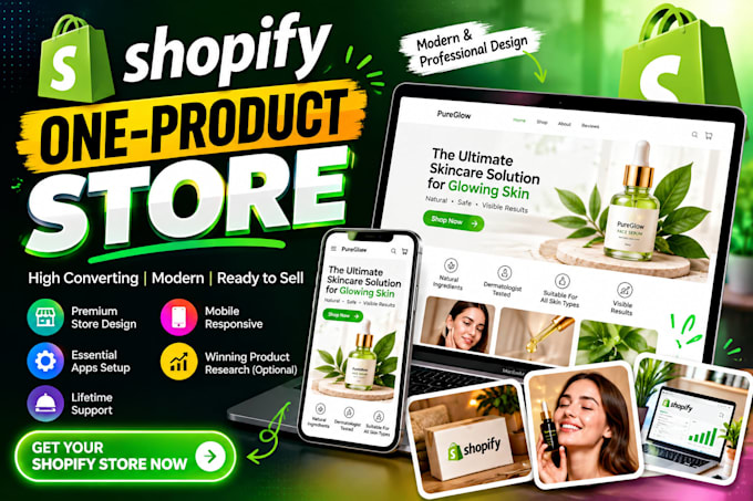 create shopify one product store, shopify dropshiping store