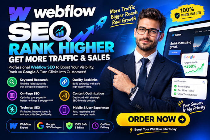 do webflow optimization technical , on page seo expert webflow website google