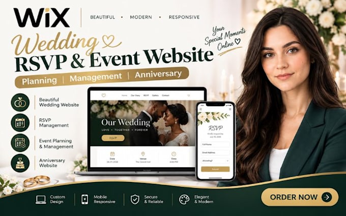 do wix wedding rspv event planning management anniversary website