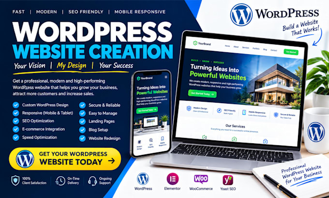 create design and develop a professional wordpress website
