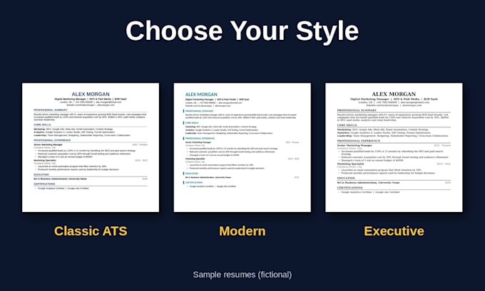 write an ats friendly resume and linkedin profile