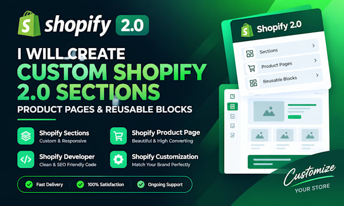create custom shopify 2 0 sections, product pages and reusable blocks