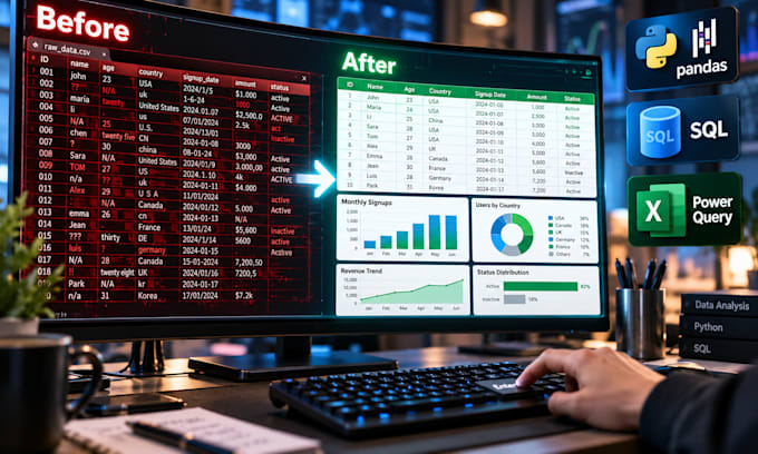 clean, transform, and analyze complex data using python and sql
