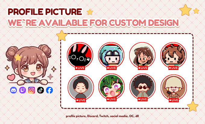 create a cute custom avatar or profile picture