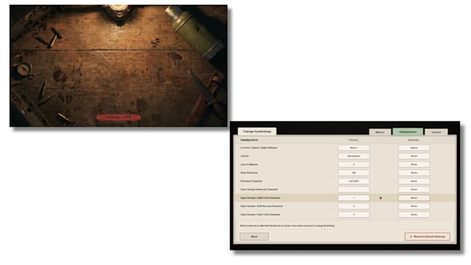 design game UI, hud, and menus for PC and mobile