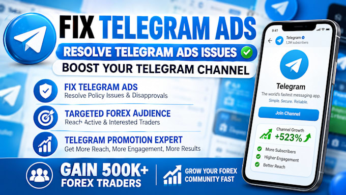 fix telegram ads, resolve telegram  boost your telegram channel