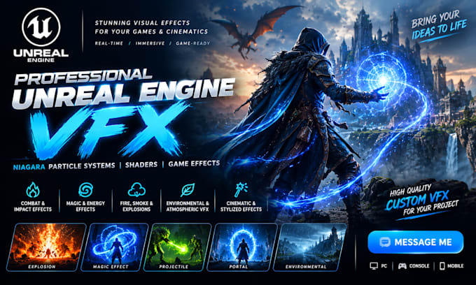 create mind blowing unreal engine game vfx