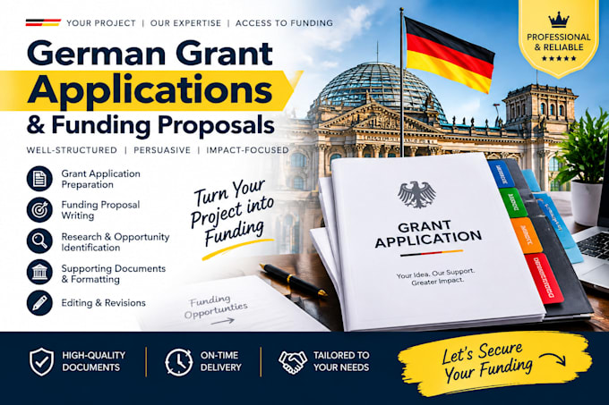 prepare german grant applications and funding proposals